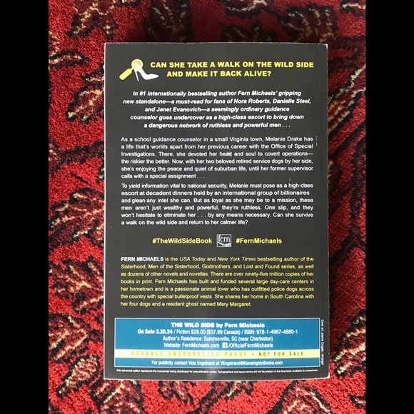 FERN MICHAELS / BESTSELLING AUTHOR “The Wild Side” Advance Reader’s Edit… - Picture 2 of 3